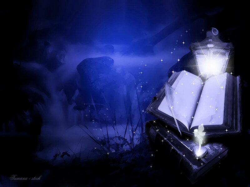 Open Book with Lantern