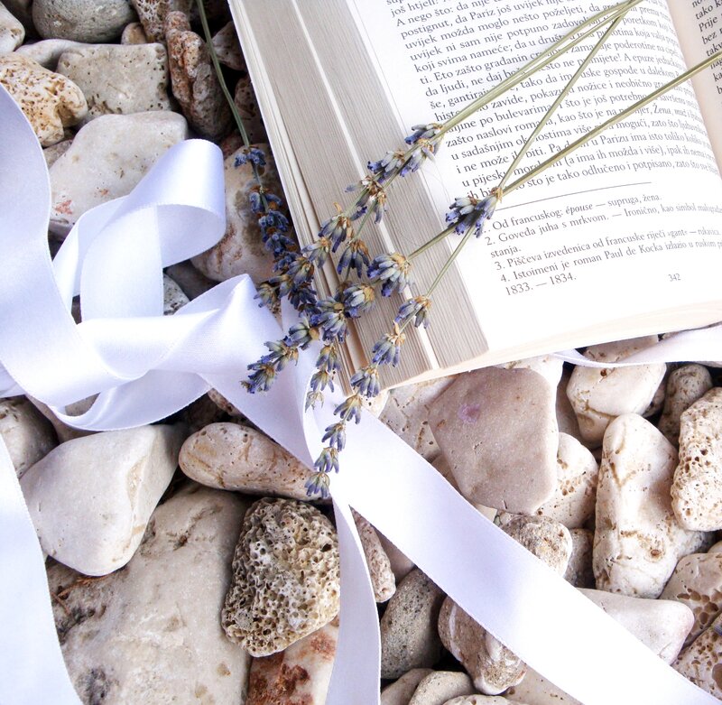 Open Book with Lavender