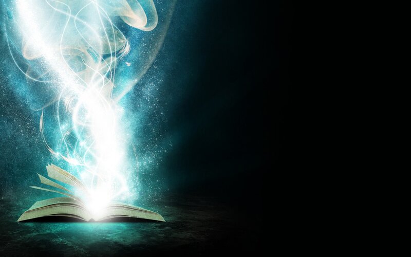 Open Book with Light — Blue, Magical