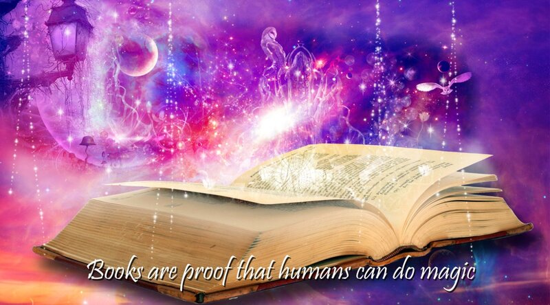 Open Book with Magic — Purple
