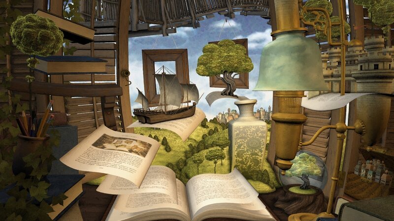 Open Book with Miniature World