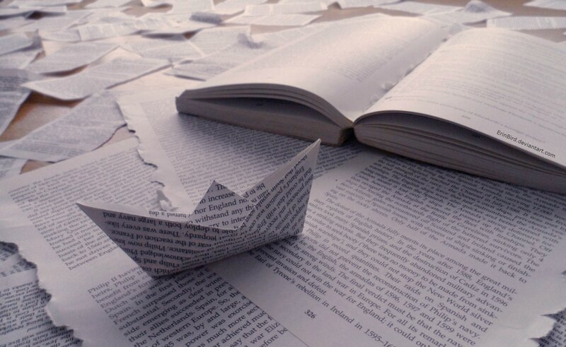 Open Book with Paper Airplane