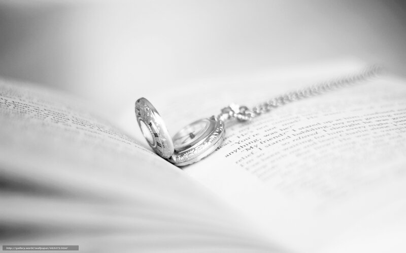 Open Book with Pocket Watch — Black