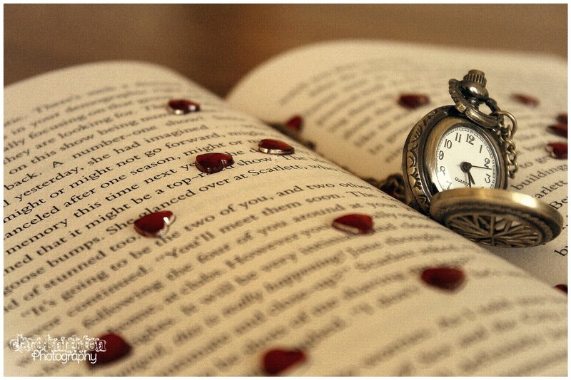 Open Book with Pocket Watch — Brown, Nostalgic