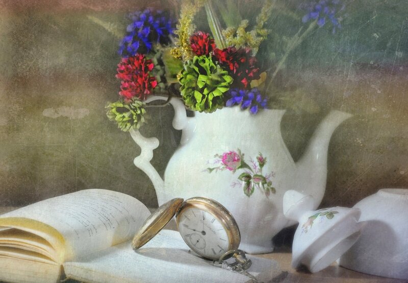 Open Book with Pocket Watch
