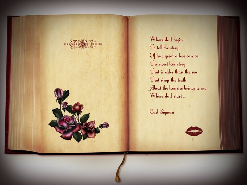 Open Book with Poem