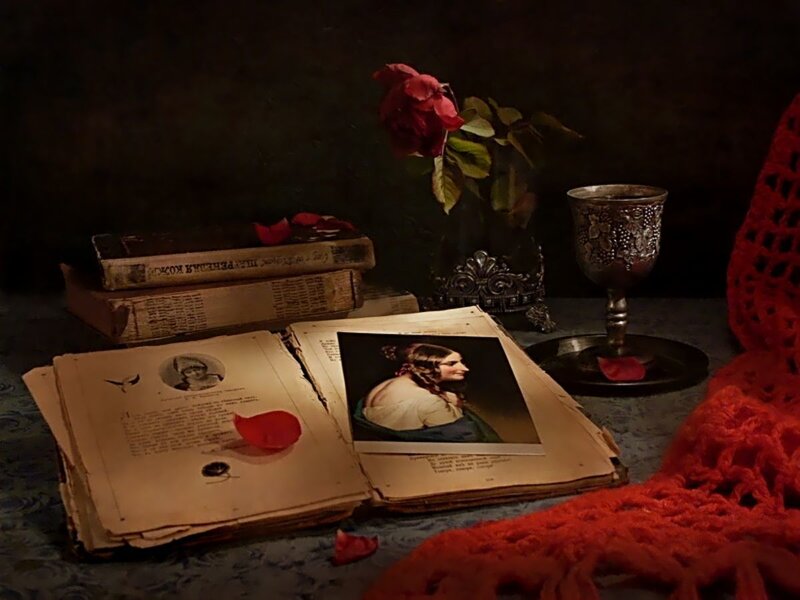 Open Book with Portrait