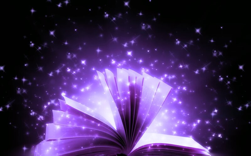 Open Book with Purple Light