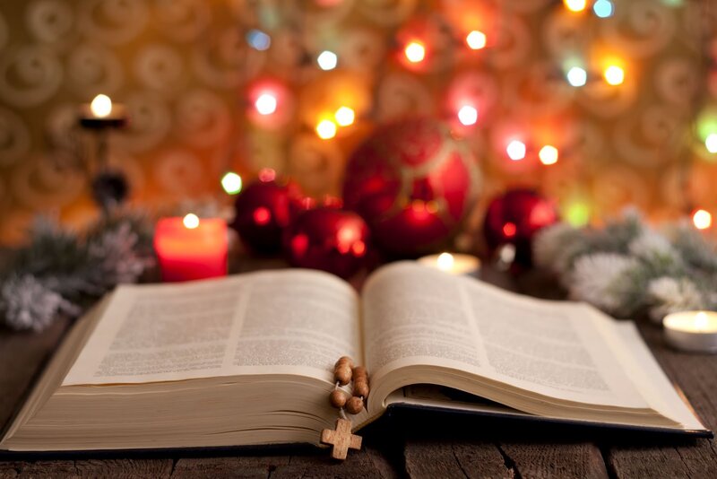 Open Book with Rosary