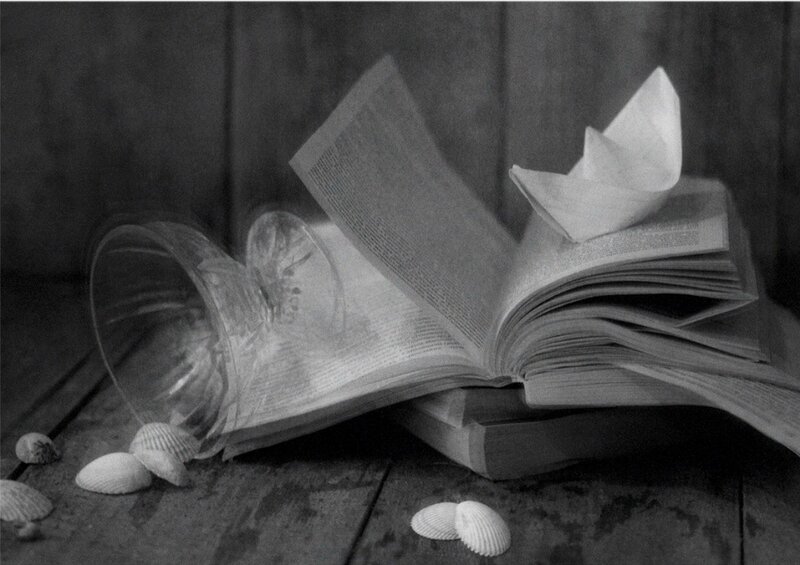 Open Book with Seashells
