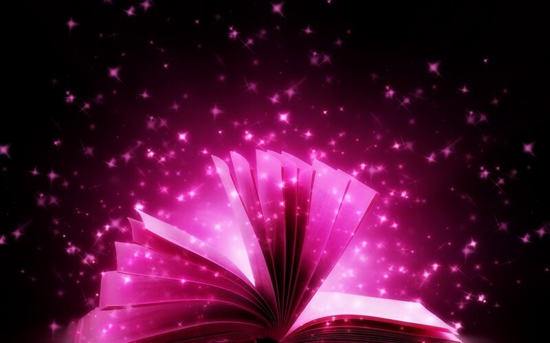 Open Book with Sparkles — Pink