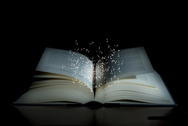 Open Book with Sparkles