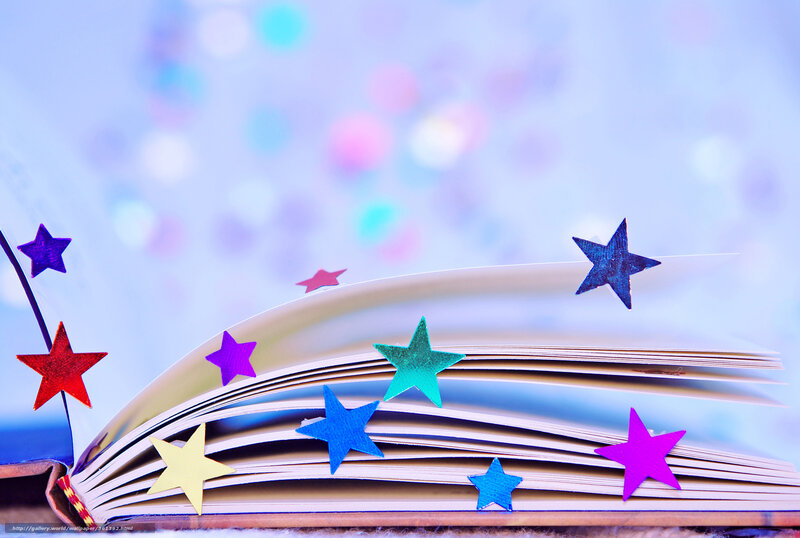 open book with star decorations