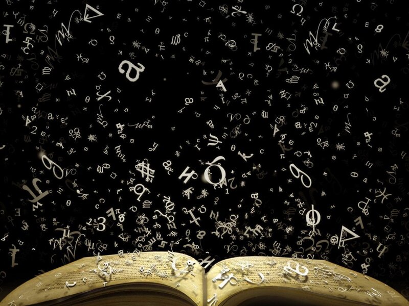 Open Book with Symbols