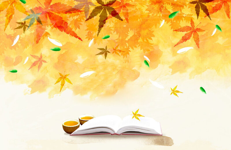 Open Book with Tea Cups