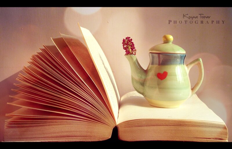 Open Book with Teapot
