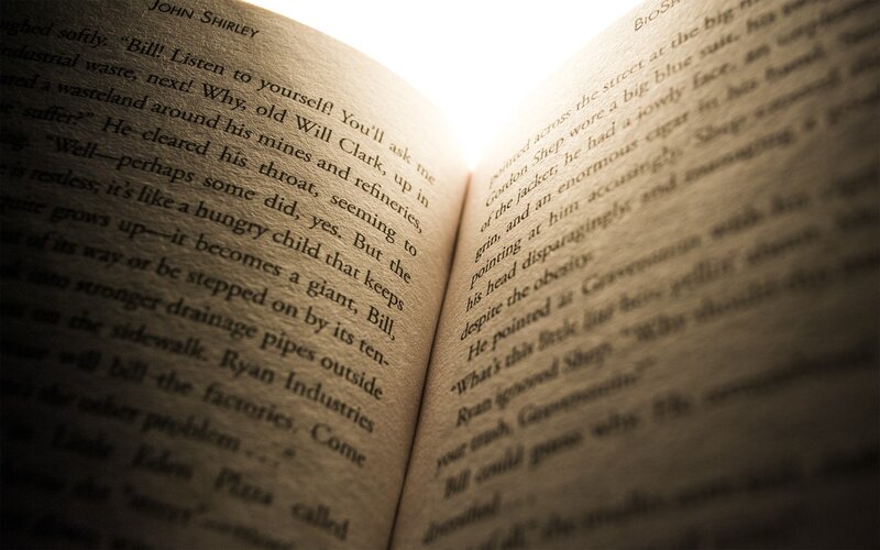 Open Book with Text — Brown, Calm, Photograph