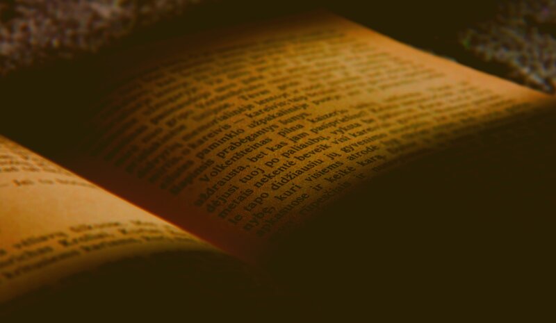 Open Book with Text — Brown, Calm