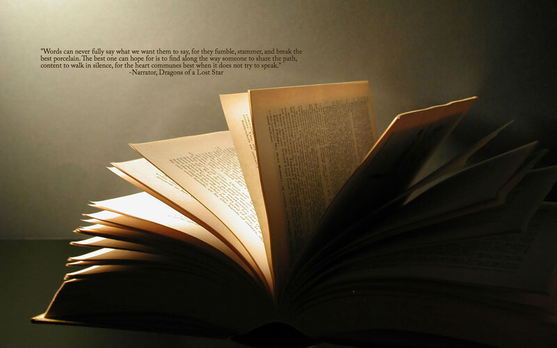 Open Book with Text — Brown