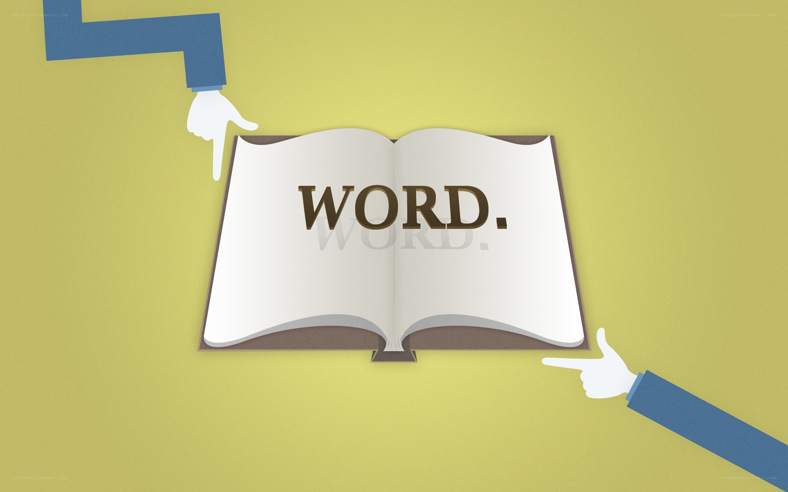 Open book with the word WORD