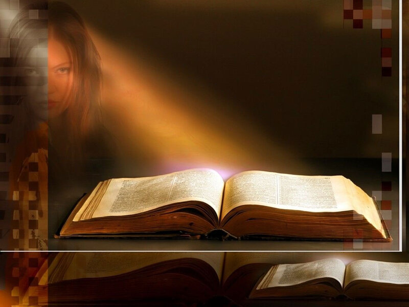Open Book with Woman — Brown