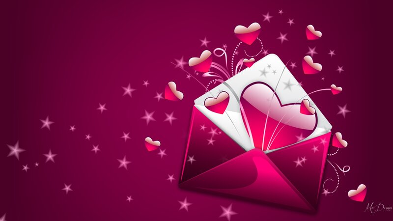 Open Envelope with Hearts