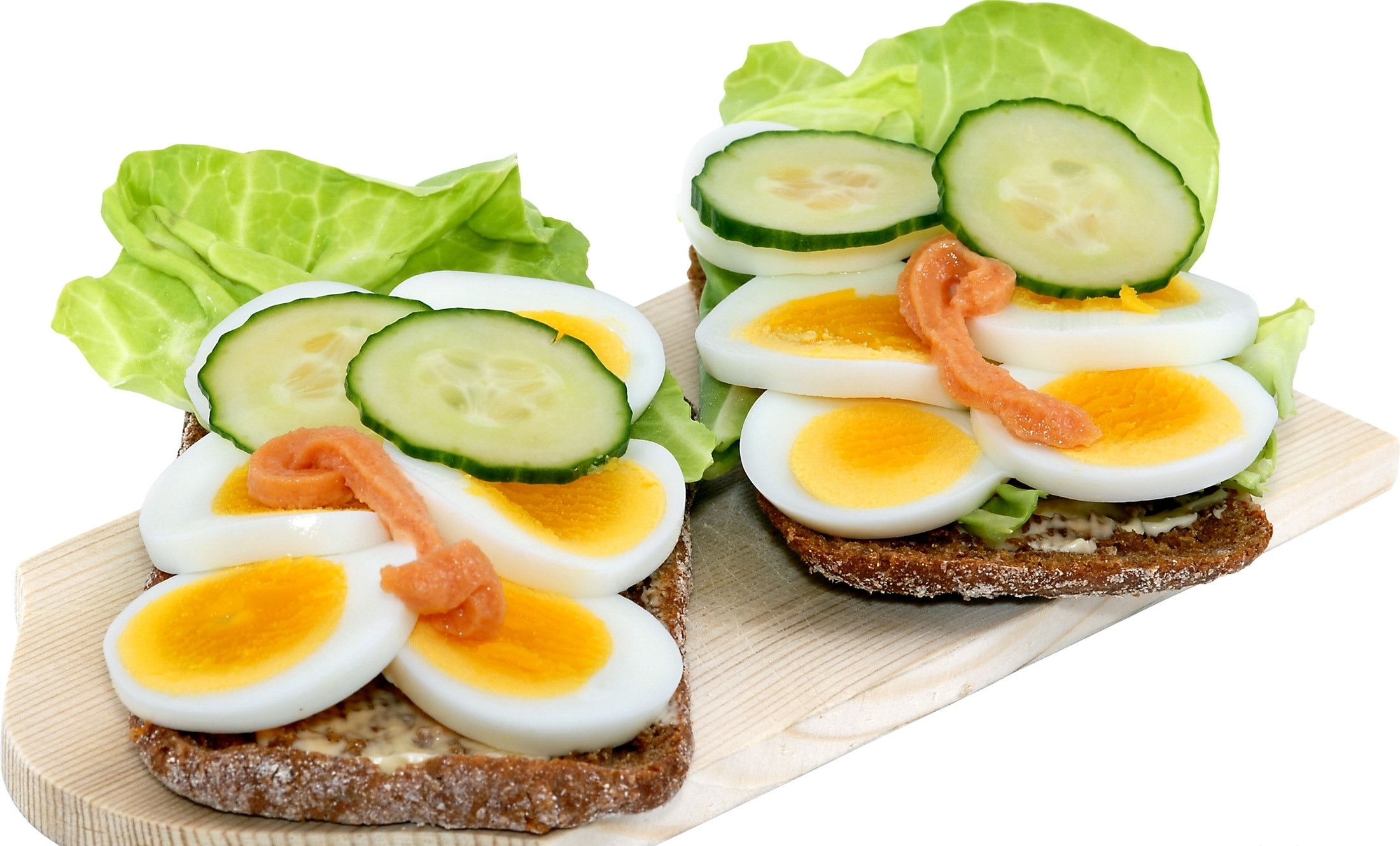 open-faced sandwiches with eggs