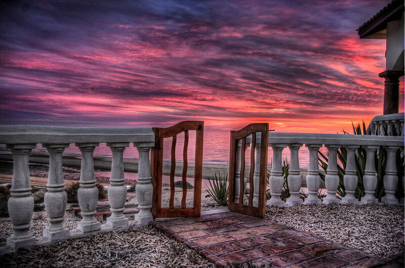 Open Gate at Sunset