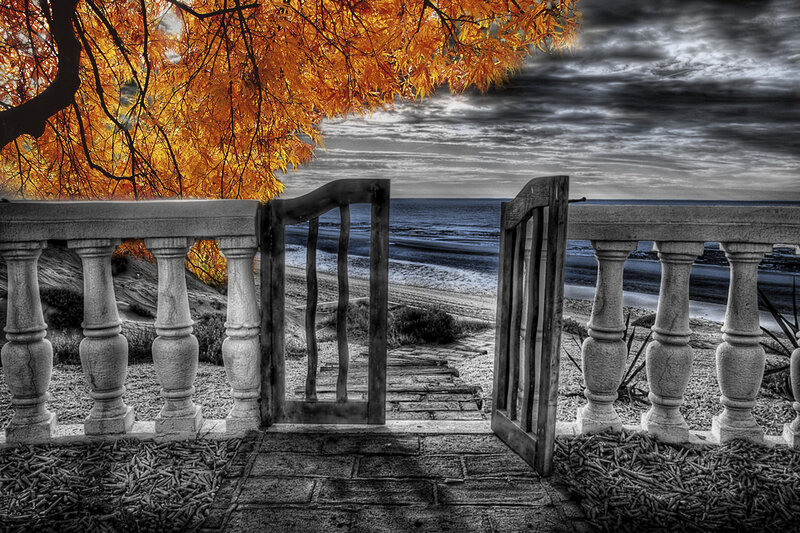 Open Gate to Beach — Orange