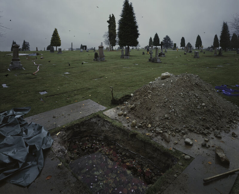 Open grave in a cemetery