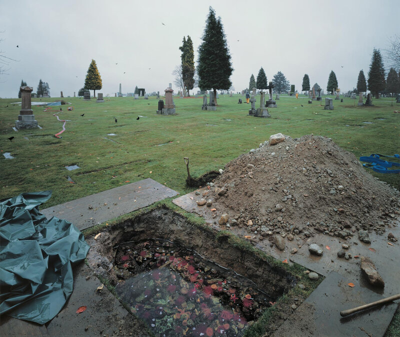 Open grave in a cemetery