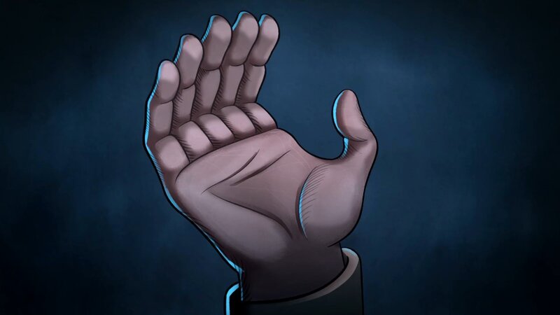 Open Hand on Dark Background