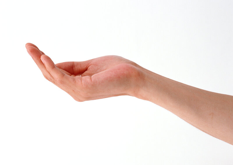Open Hand on White