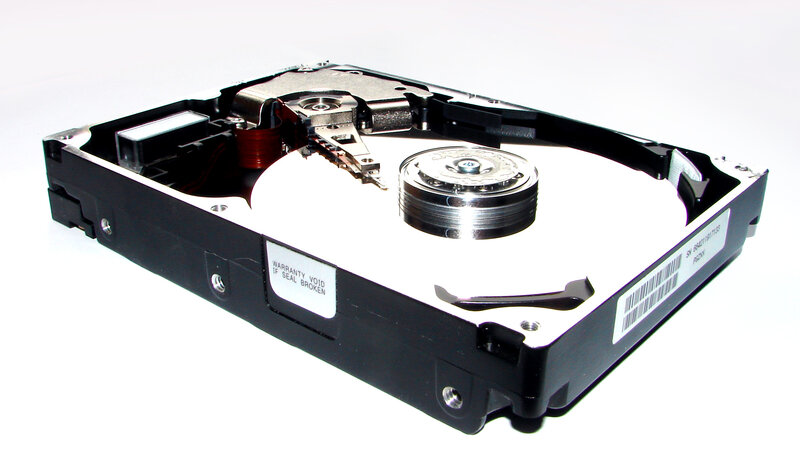 Open hard disk drive