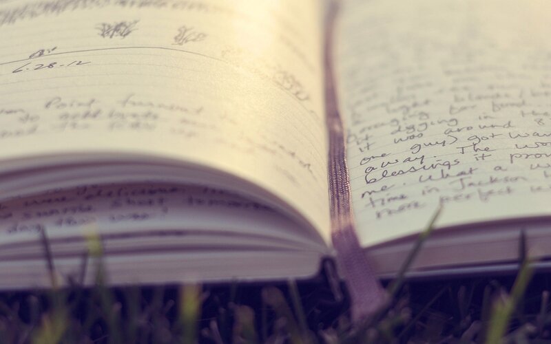 open journal on grass