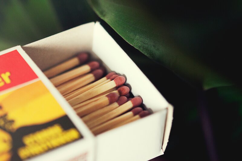 Open matchbox with matches