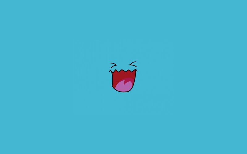 Open Mouth Cartoon — Blue, Playful