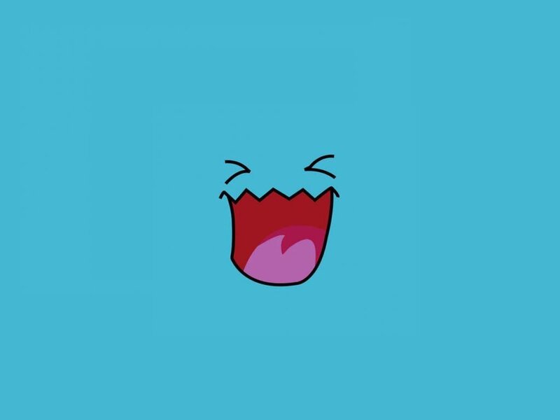 Open Mouth Cartoon — Blue, Playful, Vector Art