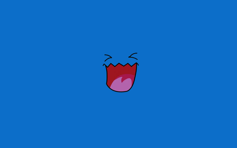 Open Mouth Cartoon — Blue