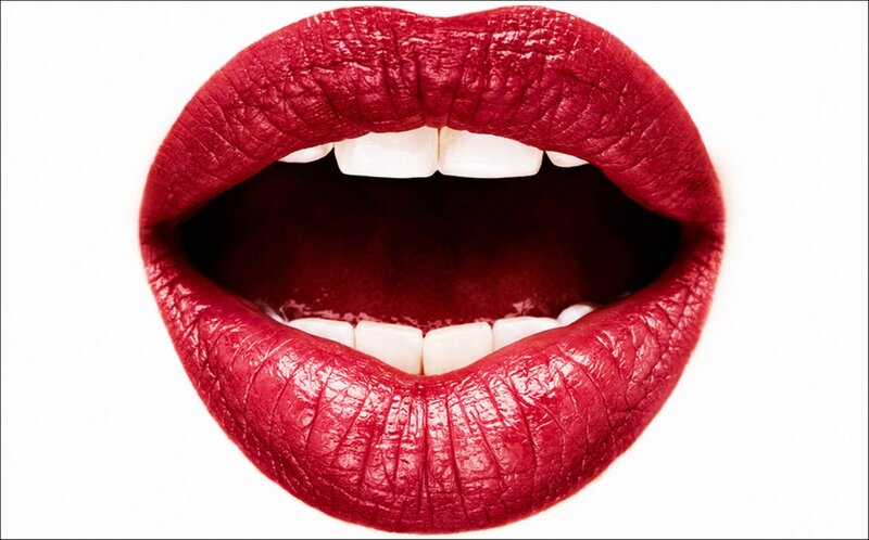 Open Mouth with Red Lips