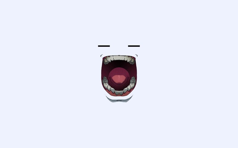 Open Mouth with Teeth — White, Neutral
