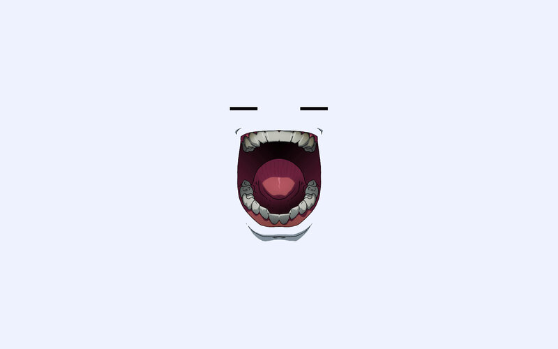 Open Mouth with Teeth — White