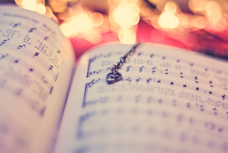 Open Music Book with Necklace