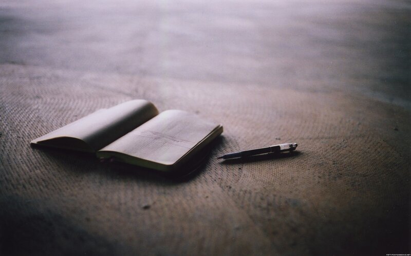 Open Notebook and Pen — Brown, Calm, Photograph