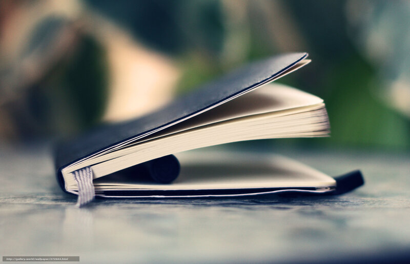 Open Notebook on Table — Blue