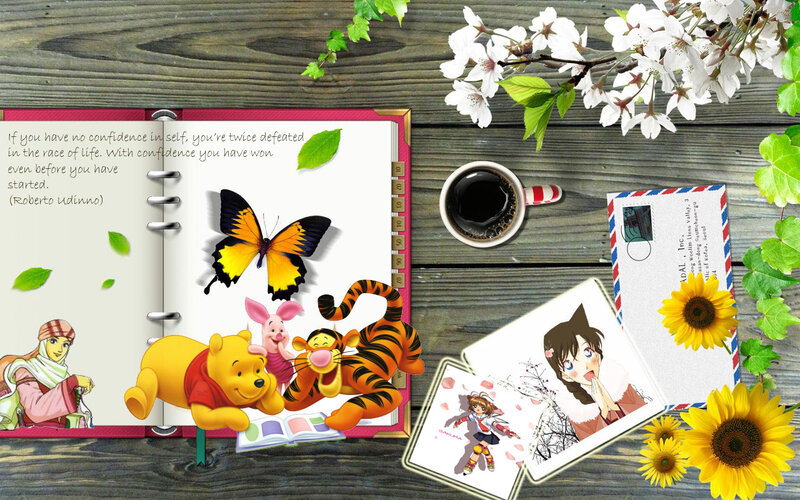 Open Notebook on Table — Brown