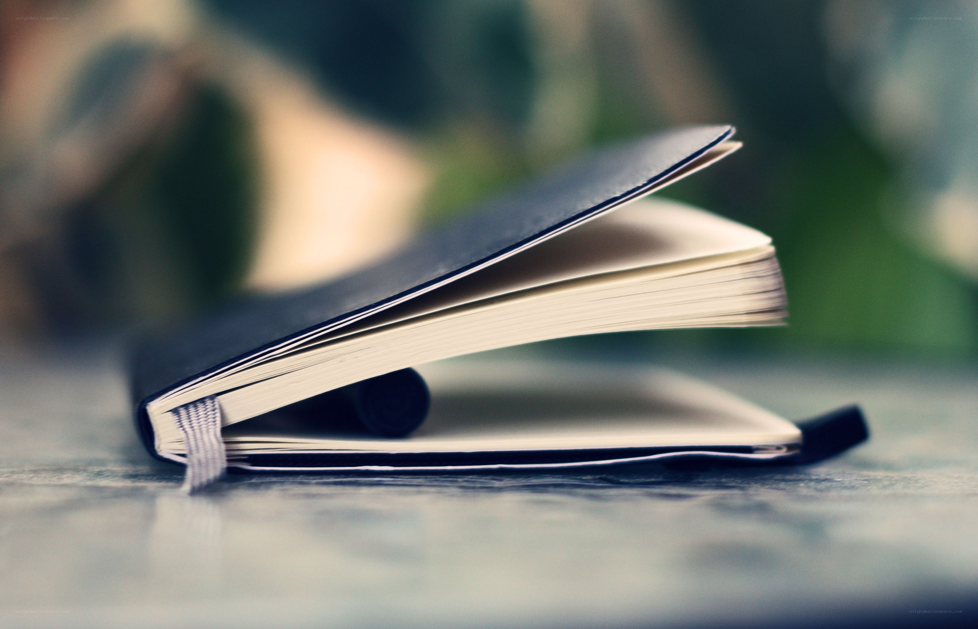 open notebook on table