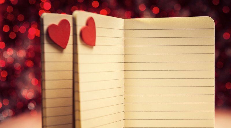 Open Notebook with Hearts