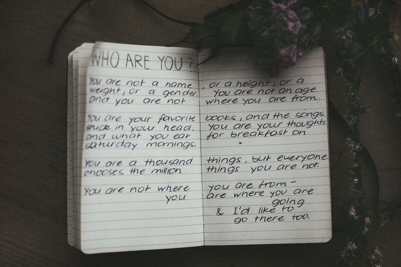Open Notebook with Text — Black