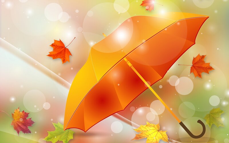 Open Orange Umbrella